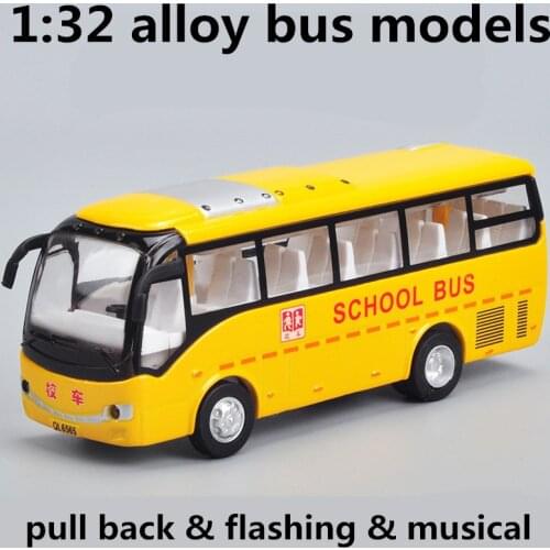1:32 alloy bus models,high simulation school bus models,metal diecasts,toy vehicles,pull back & flashing & musical,free shipping