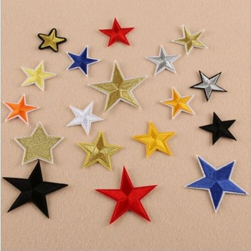 15 designs Star patch Embroidered little star patches for clothes Bag Hot Iron on sew on DIY Appliques 10pcs/lot