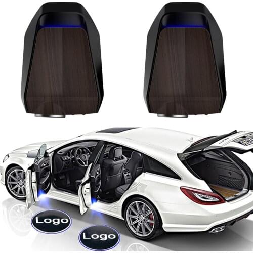 2pcs Car Door Welcome Light Projector Logo LED Shadow Courtesy Step Lights Welcome Lights Car Door Shadow Light Emblem Lamps Kit