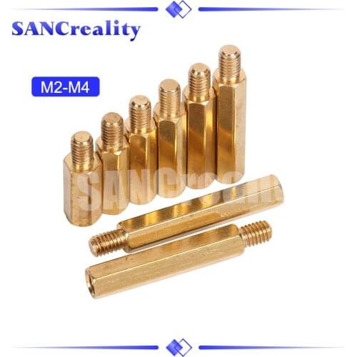 20Pcs M4 Copper Brass Pillars Standoff Circuit Spacer PCB Board Nut Screws Hex Round Single Cylinder Head/Hexagon pilla