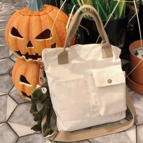 2019 Fashion Ladies Handbags Cloth Canvas Tote Solid Color Large Casual Women Shoulder Messenger Bags Shopping Bag