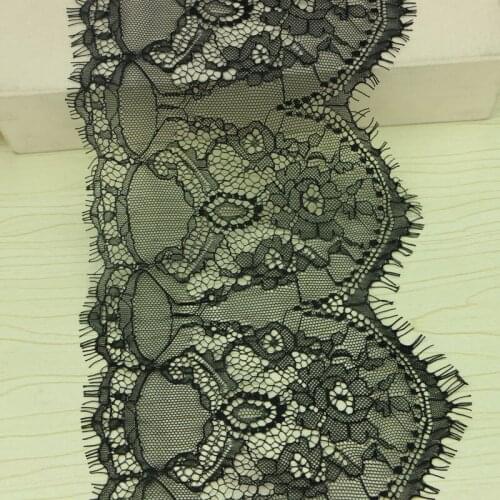 3yards/ lot Eyelash Lace Fabric 16cm DIY Decorative High Quality Soft Off Nylon Eyelash Lace Trim Wedding Dress Fabric