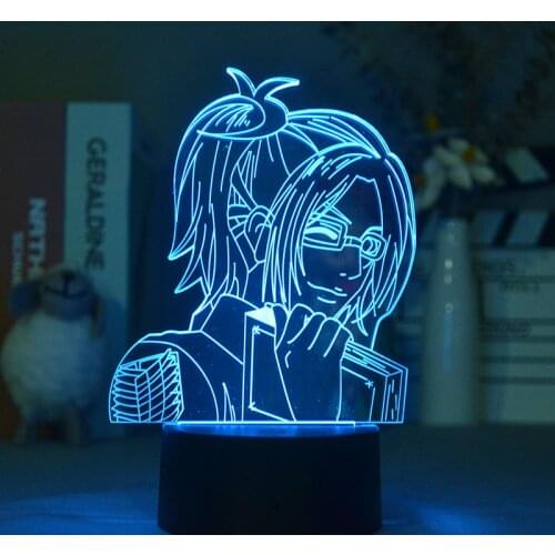Attack on Titan Hange Zoe Anime 3d Light Lamp for Home Room USB Decorative Night Light for Children Birthday Gift Manga Lampara