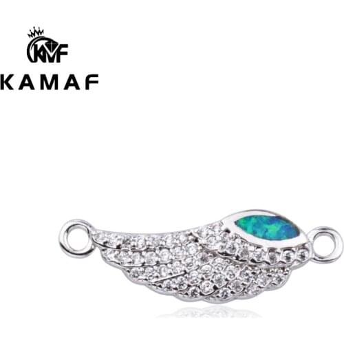 4pcs Natural Opal Wing Bracelet Connector with Oxygen Cubic Zircon, Four Opal Colors for DIY Bracelets 23*7mm