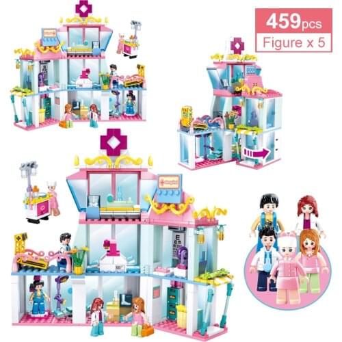 459Pcs City Medical Center Building Blocks Hospital Ambulance Figures Kit DIY Model Bricks Toys for Girls Children Birthday Gift