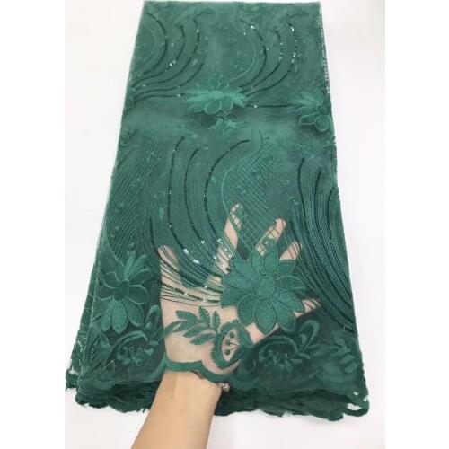 African Lace Fabric 2021 High Quality Lace French Mesh Fabric With Sequined Nigerian Wedding Lace Fabric J35161