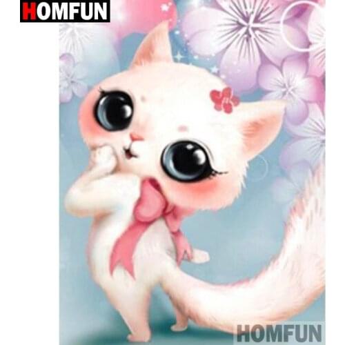 HOMFUN Full Square/Round Drill 5D DIY Diamond Painting "Cartoon cat" 3D Diamond Embroidery Cross Stitch Home Decor A19346
