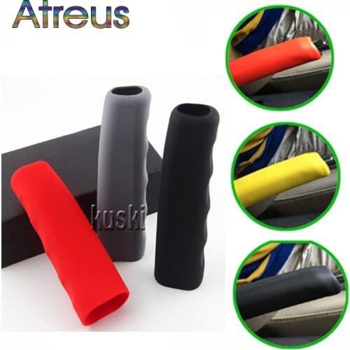 Atreus1pcs Silicone non-slip car hand brake Cover for Renault Megane 2 Captur Mitsubishi ASX Jeep Wrangler Peugeot 207 508
