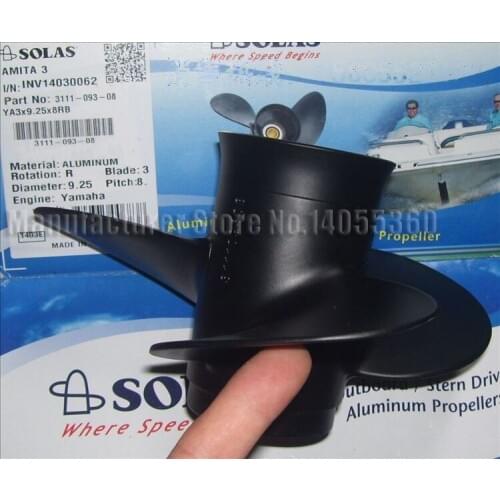 Free Shipping Quality Aluminum Propeller for Yamaha Hidea Hyfong Hanghai 9.9-15hp outboard motors Model No.9 1/4X9 (9.25X8)
