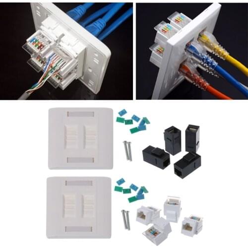 Deek-Robot Wall Plate 4 Ports RJ45 Network 86mm Standard Wall Plate