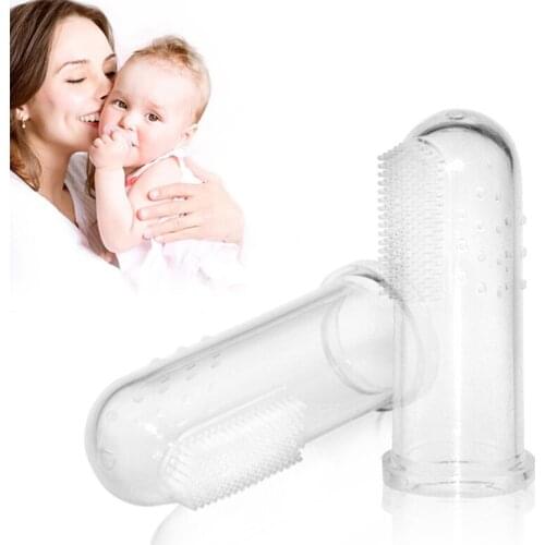 Baby Silicone Finger Toothbrush Child Infant Safe Portable Deciduous Teeth Tongue Brush With Holder Storage Box Baby Dental Care