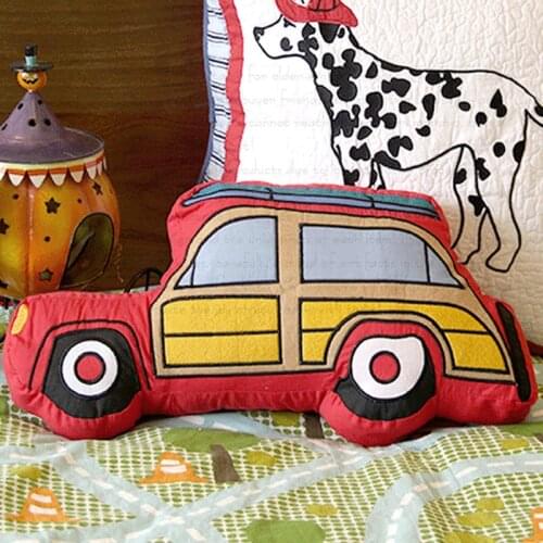 Baby Pillows Excavator Beddings Cushion Embroidered Children Car Plush Toy Cotton Boy Backrest Pillow Stereo Stuffed Bed Toy