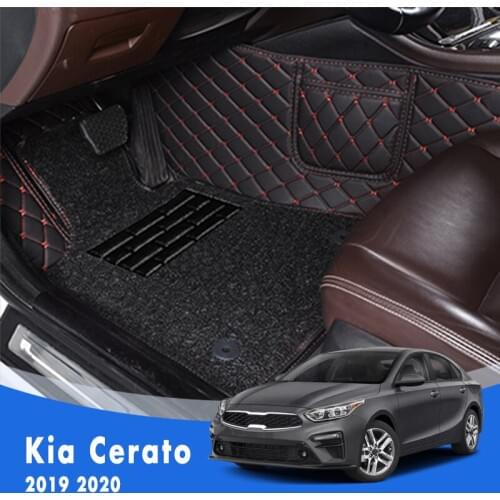 For Kia K3 Cerato Forte 2020 2019 Luxury Double Layer Wire Loop Car Floor Mats Carpets Auto Automobiles Interior Styling