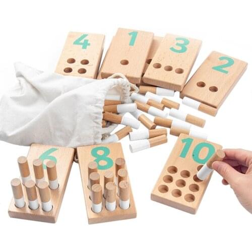 Montessori Numbers Peg Board Learning Toys Beech Wooden Peg Board Wooden Stick Numbers Learning Educational Toys For Children