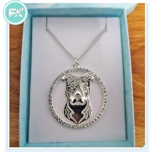 G.SKY (Buy One Get One More for Free) American Staffordshire Terrier Pit Bull Women Necklace Jewelry Femme Dog Key Chain