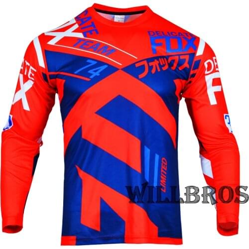 Delicate Fox 360 Divizion Jersey Motocross Motorbike Racing Summer Long Sleeve Mens T-shirt