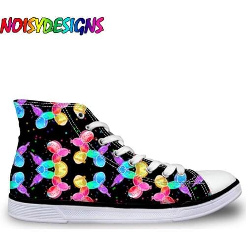 NOISYDESIGNS Sneakers Canvas Shoes High Classic Balloon Dogs Print Custom Shoes For Teens Girl Ankle Shoe Zapatos de mujer