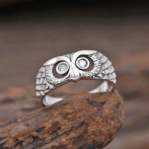 Korean Style Hollow Finger Ring Women Mini Owl Color Ring Cute Round Owl Ring Simple Fingers Tail Rings