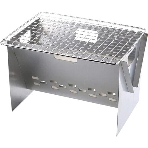 Compact Folding Fire Bowl Stainless Steel Portable Camping Grill for BBQ, Camping, Picnics, Backyards