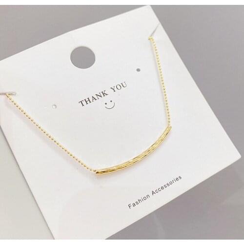 Korean Trendy Simple Sweet Geometric Metal Pendant Necklace For Women Temperament Elegant Jewelry Gifts Gold Clavicle Chain