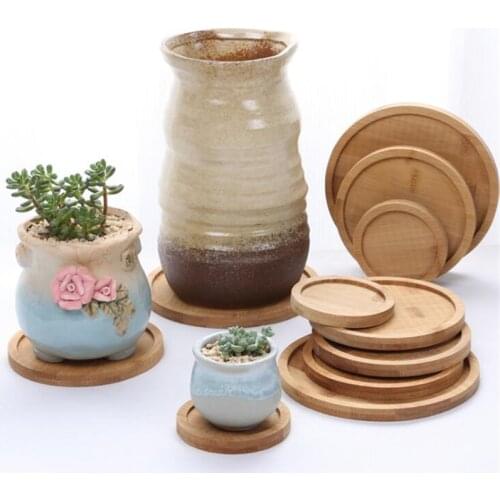 Round Wooden Bowl Plate Succulent Storage Tray Base Home Decoration Crafts 3 Type Garden Decoration