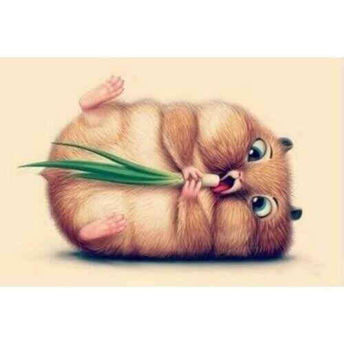 Square Diamond 5D DIY Diamond Painting Animal Hamster Diamond Embroidery Rhinestone Mosaic Cross Stitch Pattern Home Decor