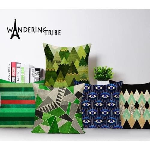 Square colorful Home Textile Cushion Cover Decorative soft seat car linen ink Drop pure blue simple Classic suit almohada