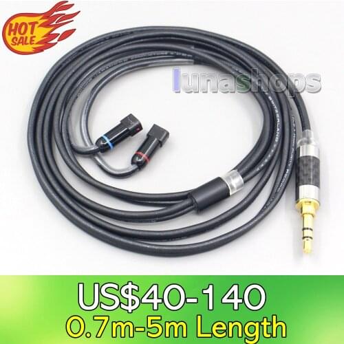 LN007105 2.5mm 4.4mm Black 99% Pure PCOCC Earphone Cable For UE11 UE18 pro QDC Gemini Gemini-S Anole V3-C V3-S V6-C