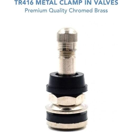 25x TR416 Metal Valve Stems Fits for .453" & .625" Rim Holes Long 1 1/2"