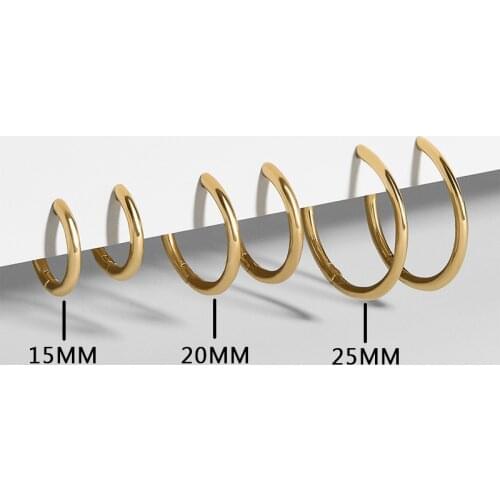 Fashion Gold Color Small Hoop Earrings Stainless Steel Circle Round Huggies for Women Men Ear Ring Bone Buckle Jewelry