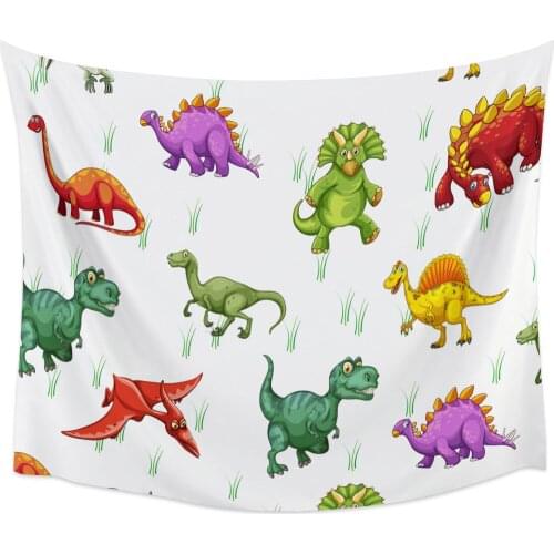 Cartoon Cute Dinosaur Wall Tapestry Home Wall Decor Tapestry Cover Beach Towel Picnic Mat Yoga Mat