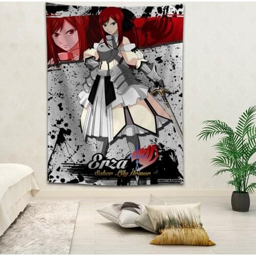 Hot Sale Custom Anime Fairy Tail Printed Tapestry Background Decorative Tapestry Various Sizes Wall Hanging Decor