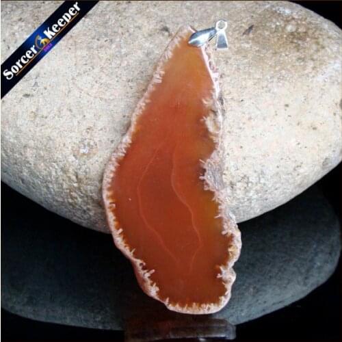 Natural Crystal Gem Stone Jewelry Yellow Rough Art Botswana Agates Slice Beads Pendant Necklace New Trendy Gift for mens KS380