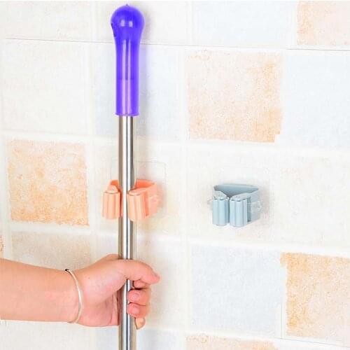 2020 New Bathroom Hooks Wall Mounted Mop Holder Brush Broom Hanger Storage Rack Kitchen Organizer with Mounted Accessory
