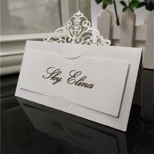 Birthday Party Decor Place Cards Laser Cut 50Pcs Hollow Pattern Wedding Event Table Name Card Flower Decoupage Valentine decor5z