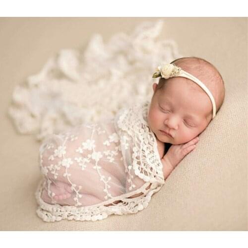 Newborn Photography Props Blanket Baby Photography Backdrop Lace Wrap Swaddling Photo Shooting Studio Accessies