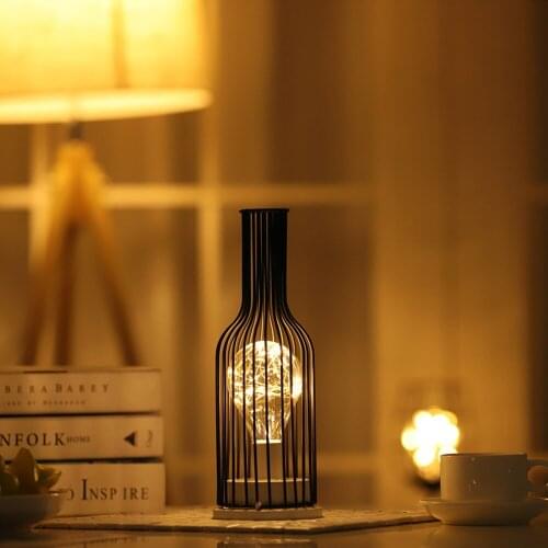 Retro Iron Table Lamp Hollow Shape Reading Lamp Vintage Night Light For Bedroom Bedside Desk Lighting Living Room Home Decor