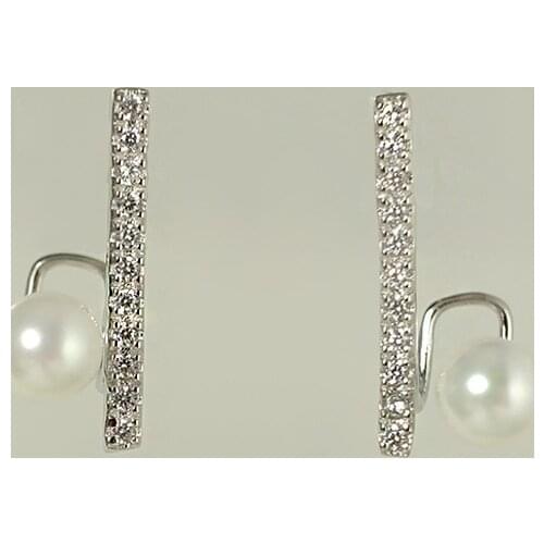 Real freshwater pearl earrings for women,925 sterling silver pearl earrings fine white pearl earrings jewelry brincos perolas