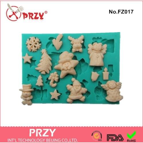 Style Christmas Theme Fondant Cake Mold Silicon Soap Mold Cake Decoration Mold Sugar Art Mold No.fz017 Silica Gel Sell Hot New