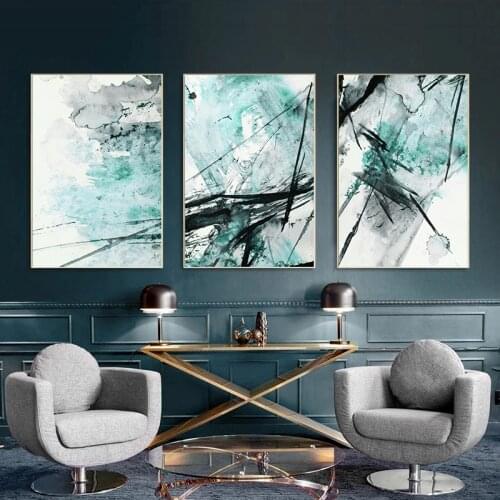 Nordic Modern Ink Jet Printing Canvas Painting Green Abstract Picture Home Decor Living Room Bedroom Art Wall Printing Poster