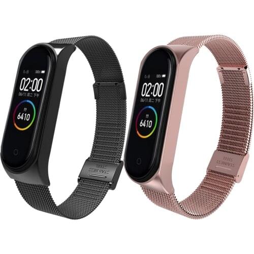 Gosear Replacement Wristband Bracelet Stainless Steel Metal Strap for Xiaomi Mi Band 4 Miband4 Wrist Band Bande Accessories