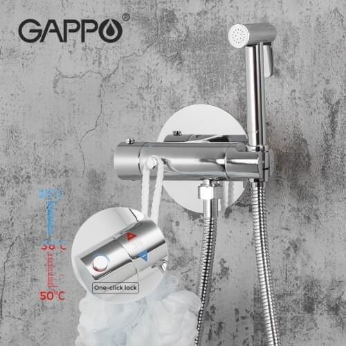 Gappo Thermostatic Bidet Faucet Chrome Brass Bathroom Shower Mixer Tap Thermostatic Bidets Hygienic Shower Head Tap G7290