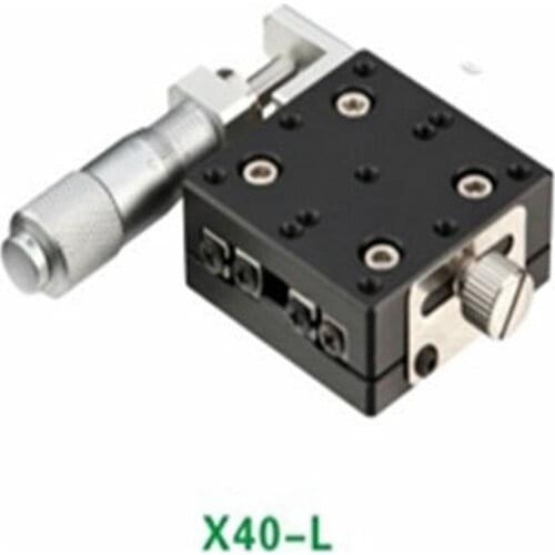 X Axis 40X40mm Platform Precision Bearing Linear Stage Left Micrometer