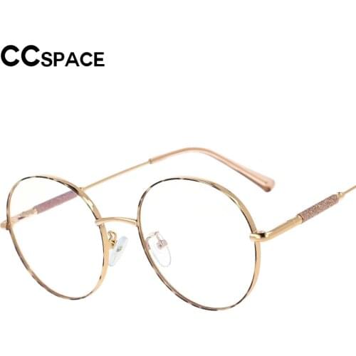 53368 Big Size Round Blue Light Blocking Ladies Eyewear Metal Frame Decorative Womens Working Computer Glasses