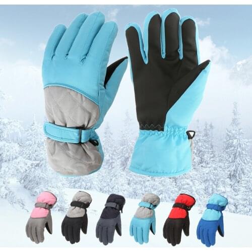 Winter Ski Gloves Warm Snowboarding Ski Gloves Kids Boys Girls Snow Mittens Waterproof Skiing Mittens Sports Skiing Gloves SizeL
