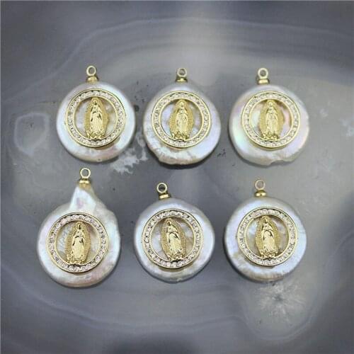 10-20mm 10pcs/lotFashion religion cz charm with freshwater pearl pendant,irregular natural pearl pendant,diy necklace component