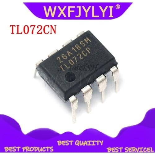 10pcs/lot TL072CN TL072 TL072C TL072CP DIP-8 = NJM072D 072D Amplifiers - Op Amps Dual Low Noise JFET new original