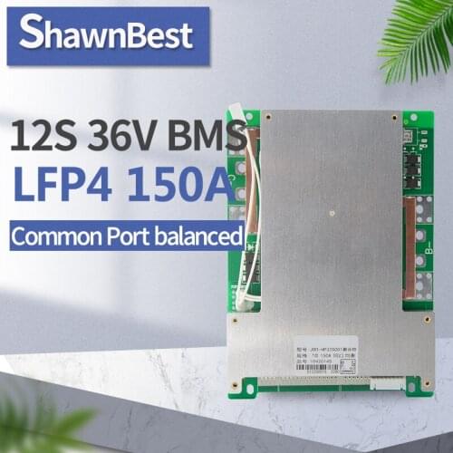 12s lifepo4 bms 36v 150a Lithium battery 3.2V power protection board temperature protection Port common