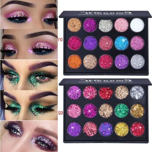 15 Color Glitter Eye Shadow Pallete Pigment Professional Eye Makeup Palette Shiny Colors Long-lasting Make Up Eyeshadow Palette