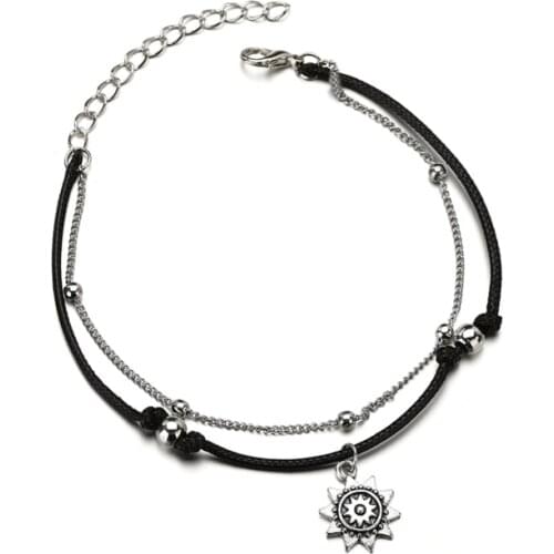 2Pcs Pearl Ankle Chain Beach Wedding Foot Jewelry Barefoot Sandal Anklet Chain